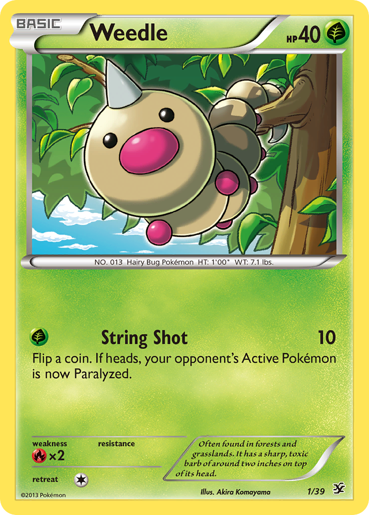 Weedle (1/39) [XY: Kalos Starter Set] | Jomio and Rueliete's Cards and Comics