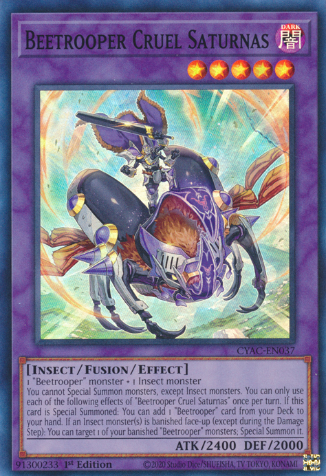 Beetrooper Cruel Saturnas [CYAC-EN037] Super Rare | Jomio and Rueliete's Cards and Comics