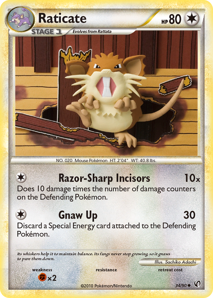 Raticate (34/90) [HeartGold & SoulSilver: Undaunted] | Jomio and Rueliete's Cards and Comics