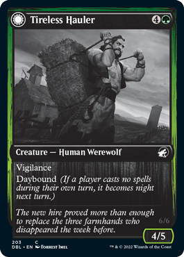 Tireless Hauler // Dire-Strain Brawler [Innistrad: Double Feature] | Jomio and Rueliete's Cards and Comics