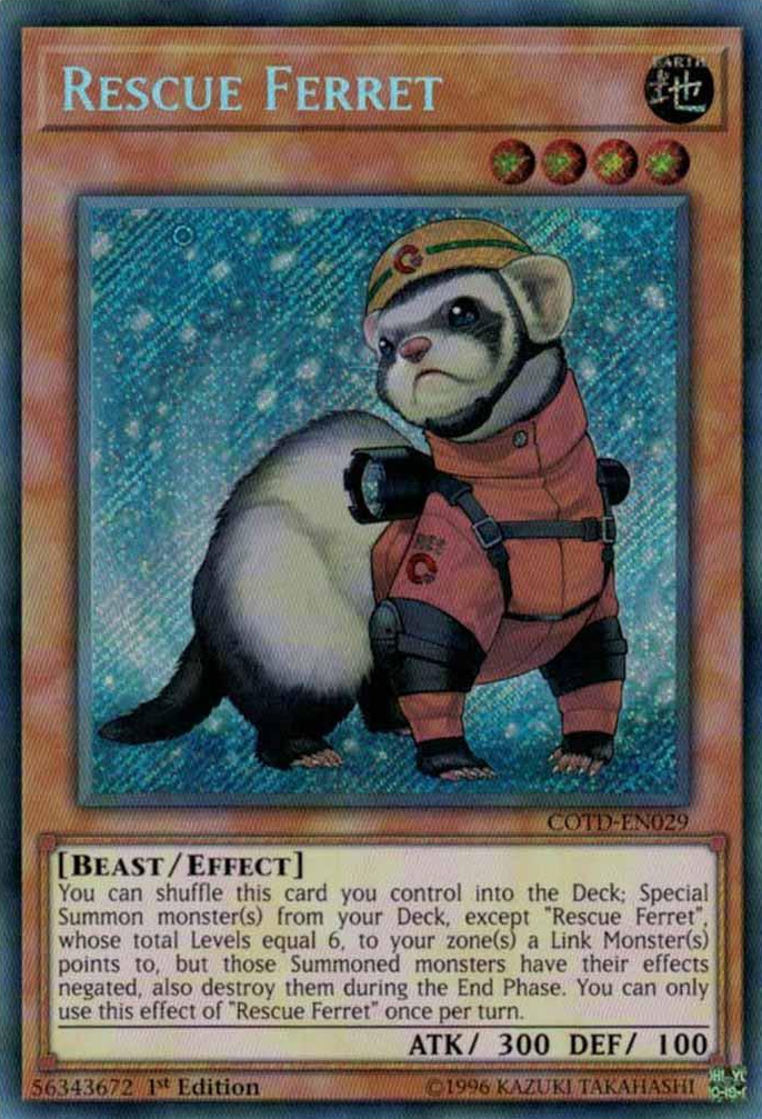 Rescue Ferret [COTD-EN029] Secret Rare | Jomio and Rueliete's Cards and Comics