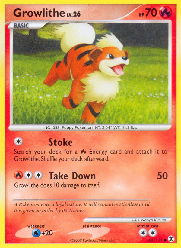Growlithe (63/111) [Platinum: Rising Rivals] | Jomio and Rueliete's Cards and Comics
