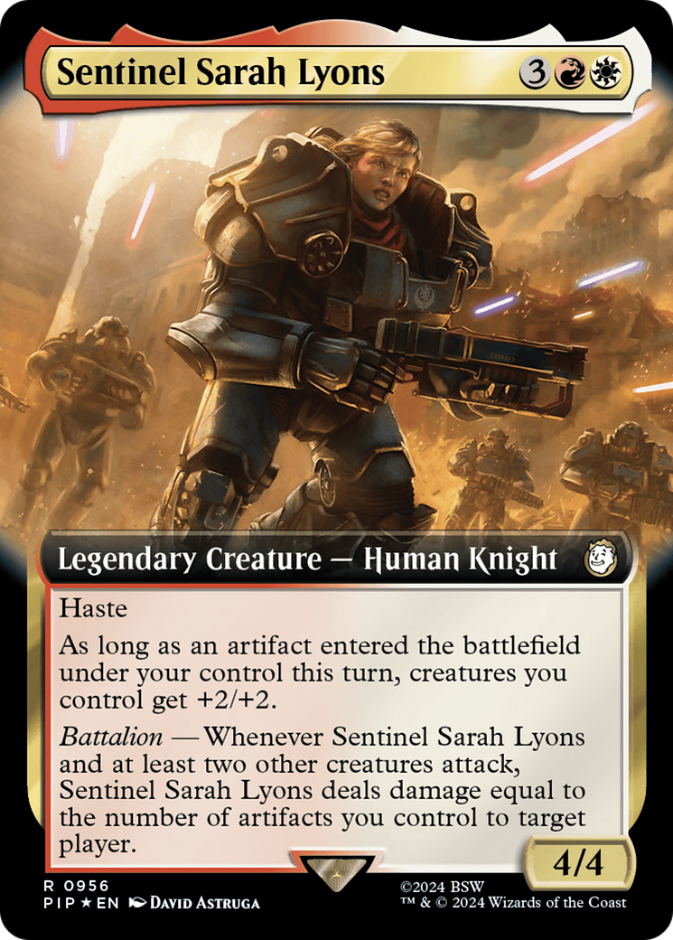 Sentinel Sarah Lyons (Extended Art) (Surge Foil) [Fallout] | Jomio and Rueliete's Cards and Comics