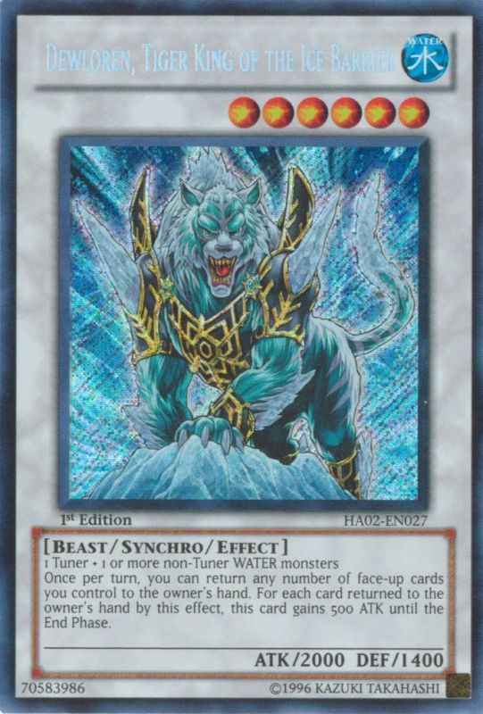 Dewloren, Tiger King of the Ice Barrier [HA02-EN027] Secret Rare | Jomio and Rueliete's Cards and Comics