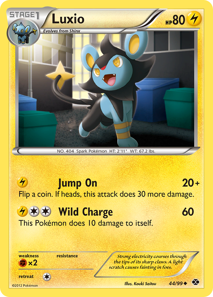 Luxio (44/99) [Black & White: Next Destinies] | Jomio and Rueliete's Cards and Comics