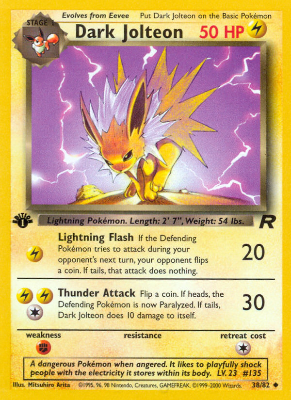 Dark Jolteon (38/82) [Team Rocket 1st Edition] | Jomio and Rueliete's Cards and Comics
