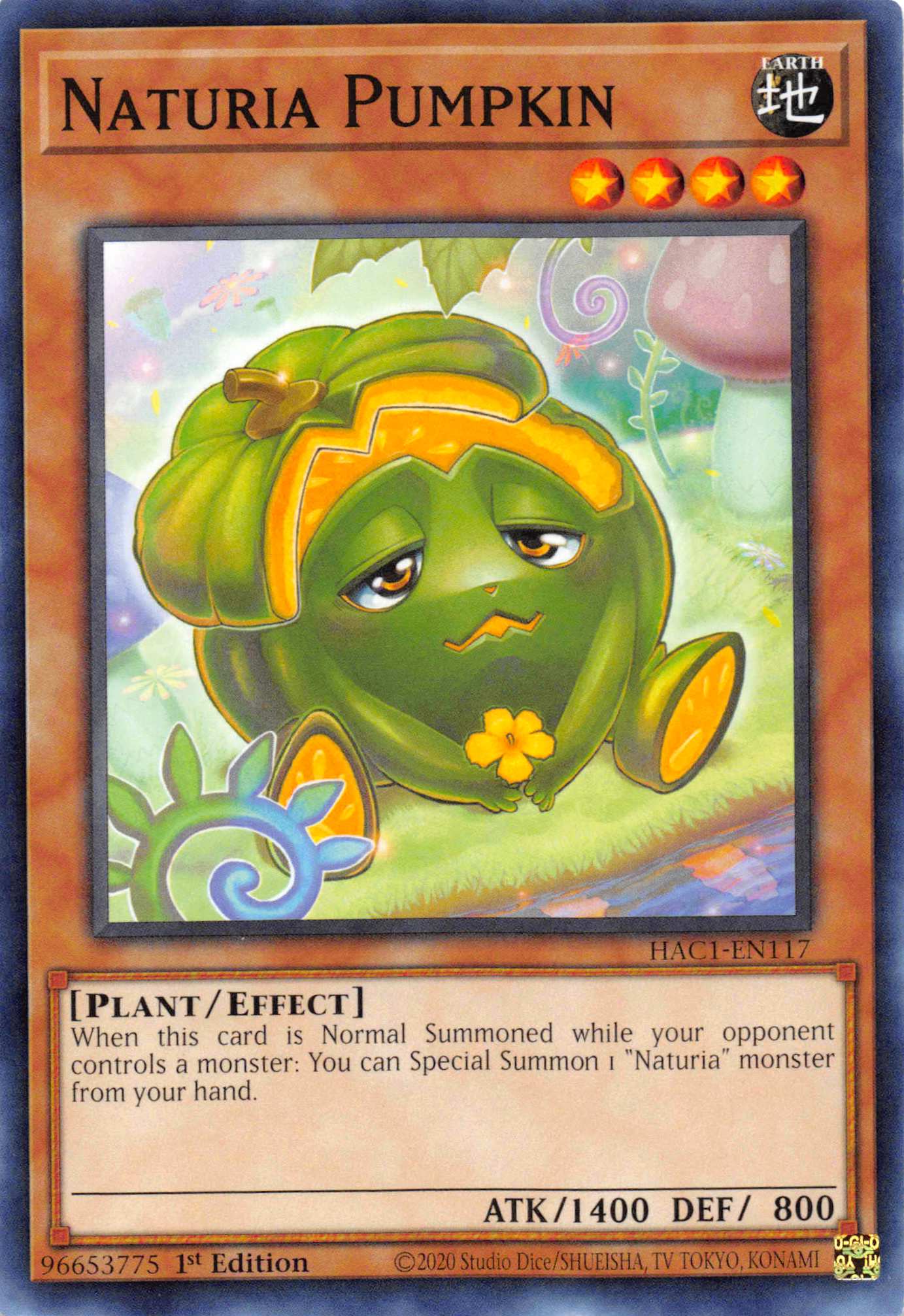 Naturia Pumpkin [HAC1-EN117] Common | Jomio and Rueliete's Cards and Comics