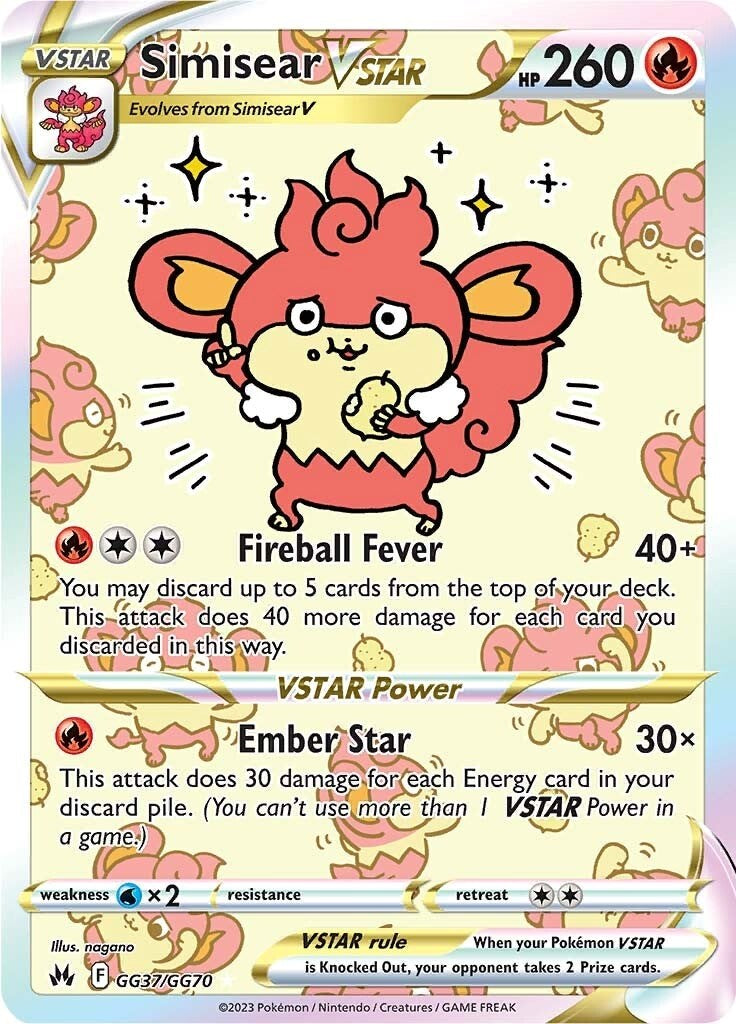 Simisear VSTAR (GG37/GG70) [Sword & Shield: Crown Zenith] | Jomio and Rueliete's Cards and Comics