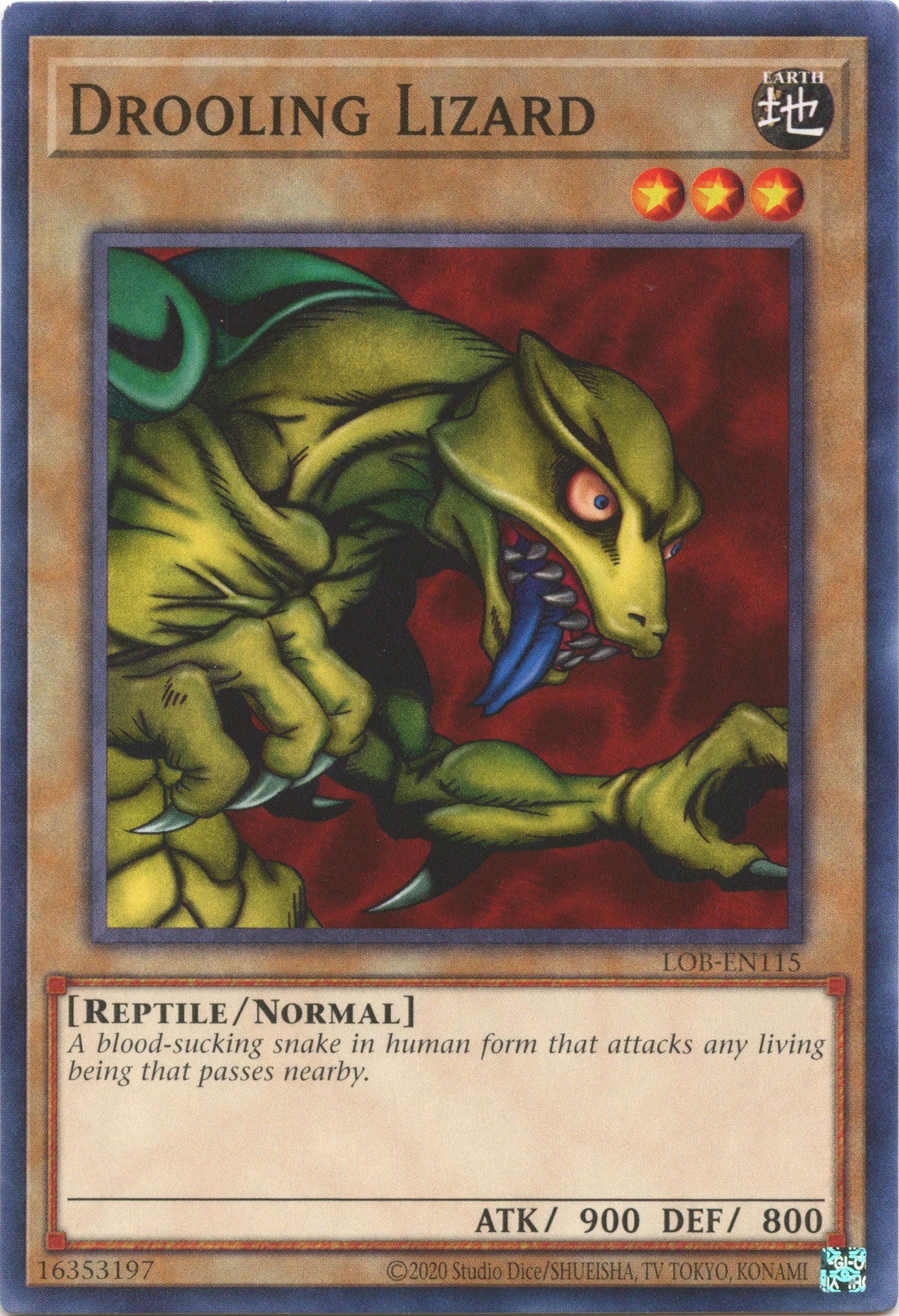 Drooling Lizard (25th Anniversary) [LOB-EN115] Common | Jomio and Rueliete's Cards and Comics