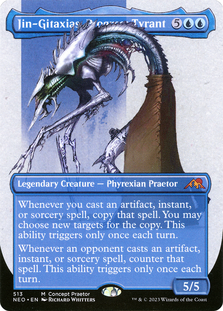 Jin-Gitaxias, Progress Tyrant (Borderless Concept Praetors) [Phyrexia: All Will Be One] | Jomio and Rueliete's Cards and Comics