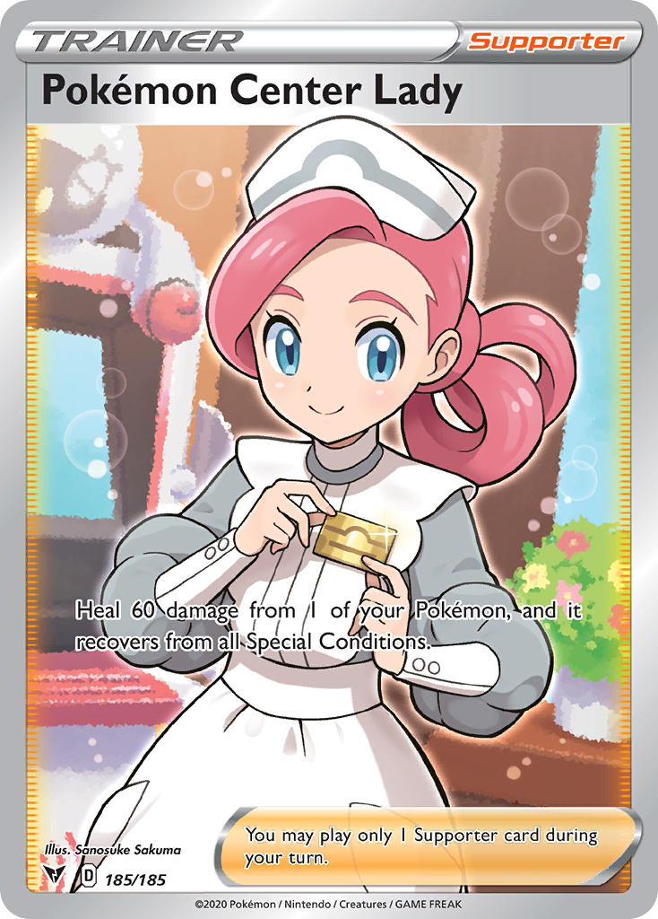 Pokemon Center Lady (185/185) [Sword & Shield: Vivid Voltage] | Jomio and Rueliete's Cards and Comics