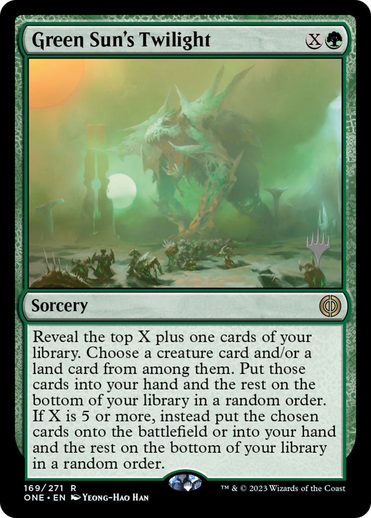 Green Sun's Twilight (Promo Pack) [Phyrexia: All Will Be One Promos] | Jomio and Rueliete's Cards and Comics