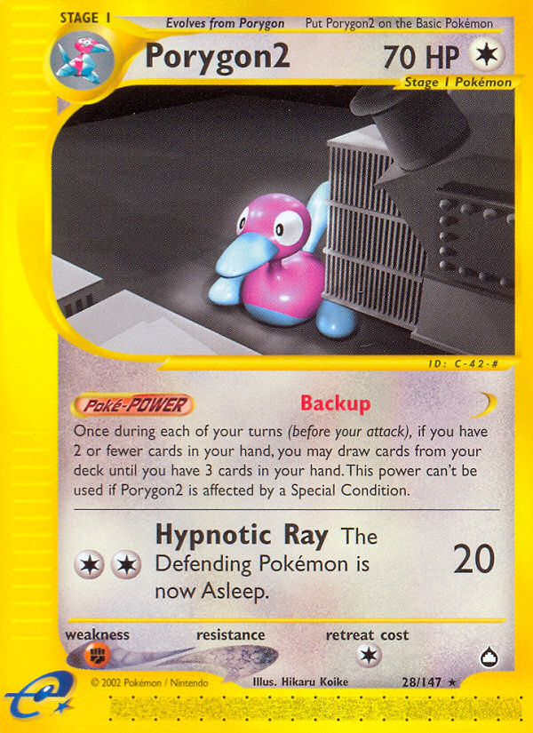 Porygon2 (28/147) [Aquapolis] | Jomio and Rueliete's Cards and Comics
