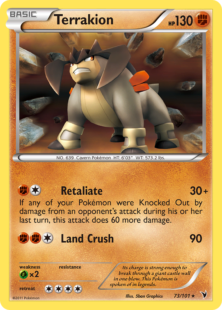 Terrakion (73/101) [Black & White: Noble Victories] | Jomio and Rueliete's Cards and Comics