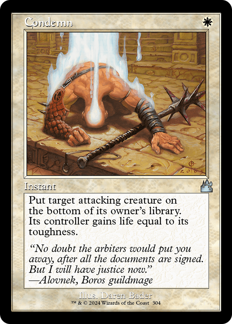 Condemn (Retro Frame) [Ravnica Remastered] | Jomio and Rueliete's Cards and Comics