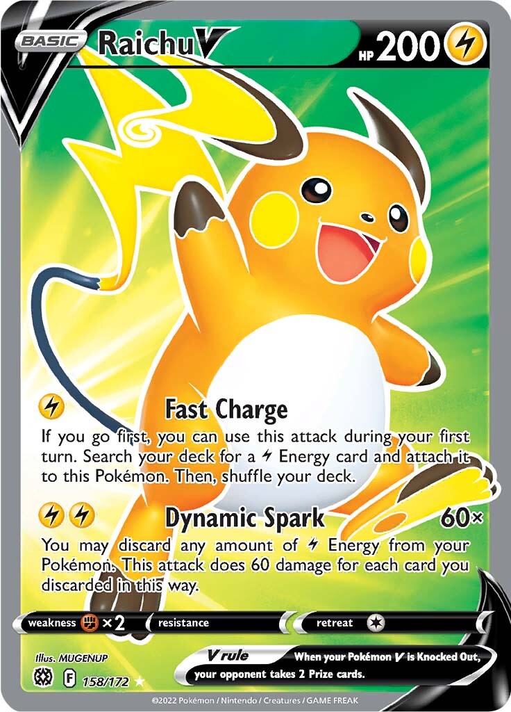 Raichu V (158/172) [Sword & Shield: Brilliant Stars] | Jomio and Rueliete's Cards and Comics