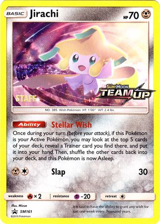 Jirachi (SM161) (Staff) [Sun & Moon: Black Star Promos] | Jomio and Rueliete's Cards and Comics