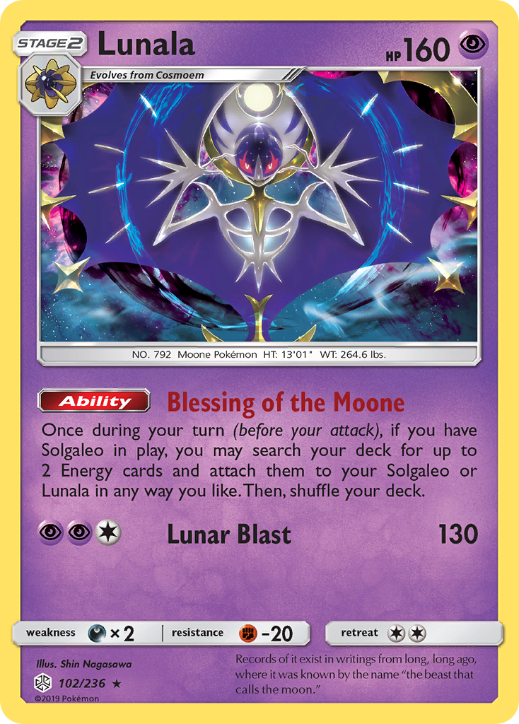 Lunala (102/236) [Sun & Moon: Cosmic Eclipse] | Jomio and Rueliete's Cards and Comics
