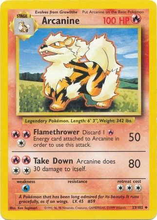 Arcanine (23/102) [Base Set Unlimited] | Jomio and Rueliete's Cards and Comics