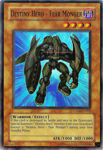 Destiny Hero - Fear Monger [CP06-EN002] Super Rare | Jomio and Rueliete's Cards and Comics