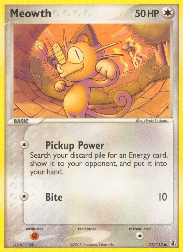 Meowth (77/113) [EX: Delta Species] | Jomio and Rueliete's Cards and Comics