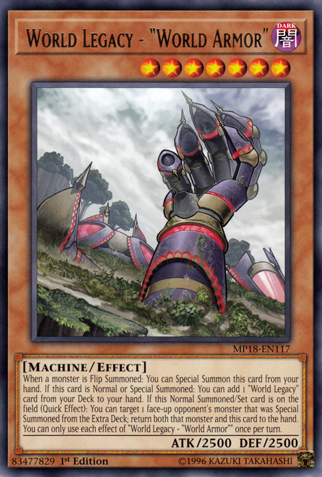 World Legacy - "World Armor" [MP18-EN117] Rare | Jomio and Rueliete's Cards and Comics