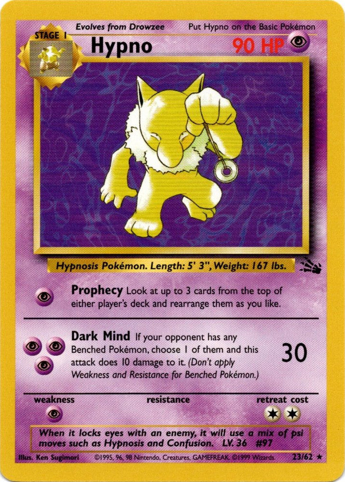 Hypno (23/62) [Fossil Unlimited] | Jomio and Rueliete's Cards and Comics