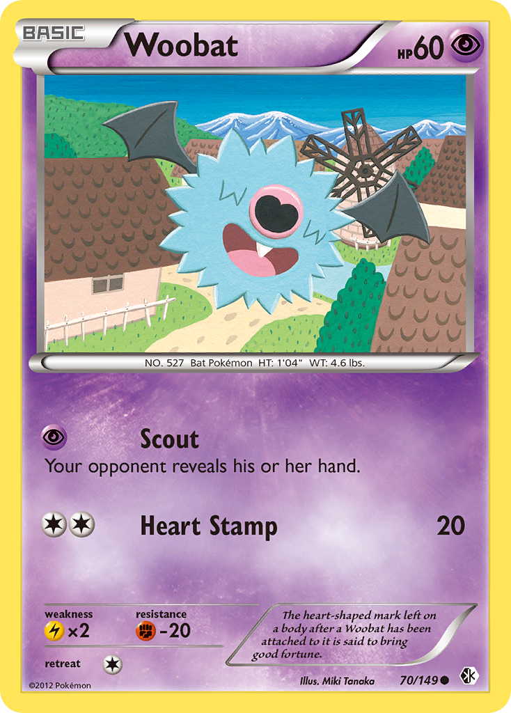 Woobat (70/149) [Black & White: Boundaries Crossed] | Jomio and Rueliete's Cards and Comics