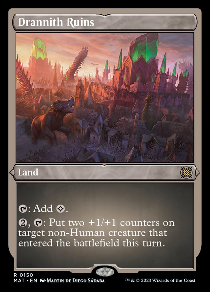Drannith Ruins (Foil Etched) [March of the Machine: The Aftermath] | Jomio and Rueliete's Cards and Comics