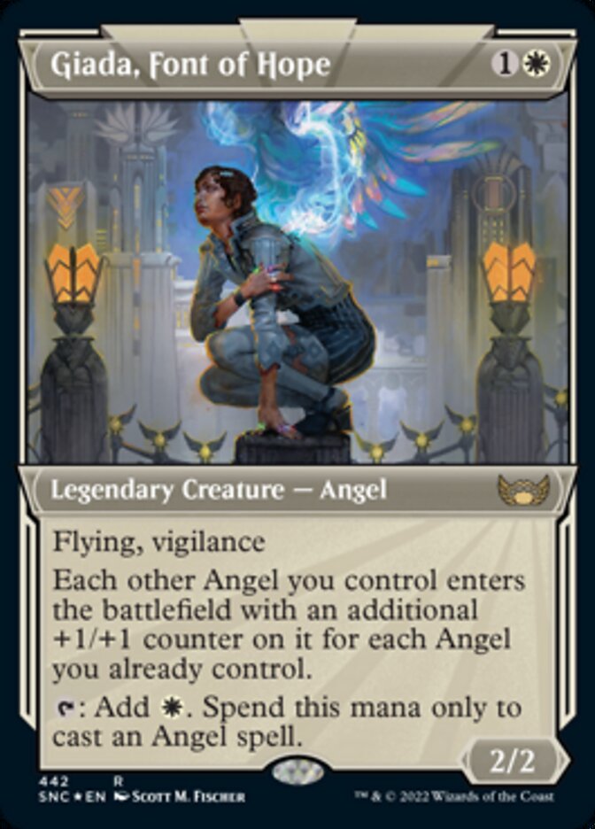 Giada, Font of Hope (Showcase Art Deco Foil Etched) [Streets of New Capenna] | Jomio and Rueliete's Cards and Comics