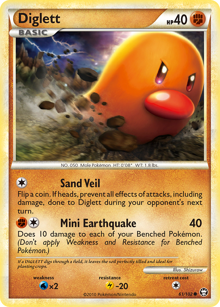 Diglett (61/102) [HeartGold & SoulSilver: Triumphant] | Jomio and Rueliete's Cards and Comics