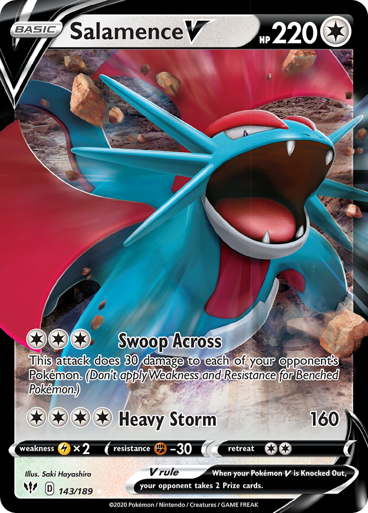 Salamence V (143/189) [Sword & Shield: Darkness Ablaze] | Jomio and Rueliete's Cards and Comics