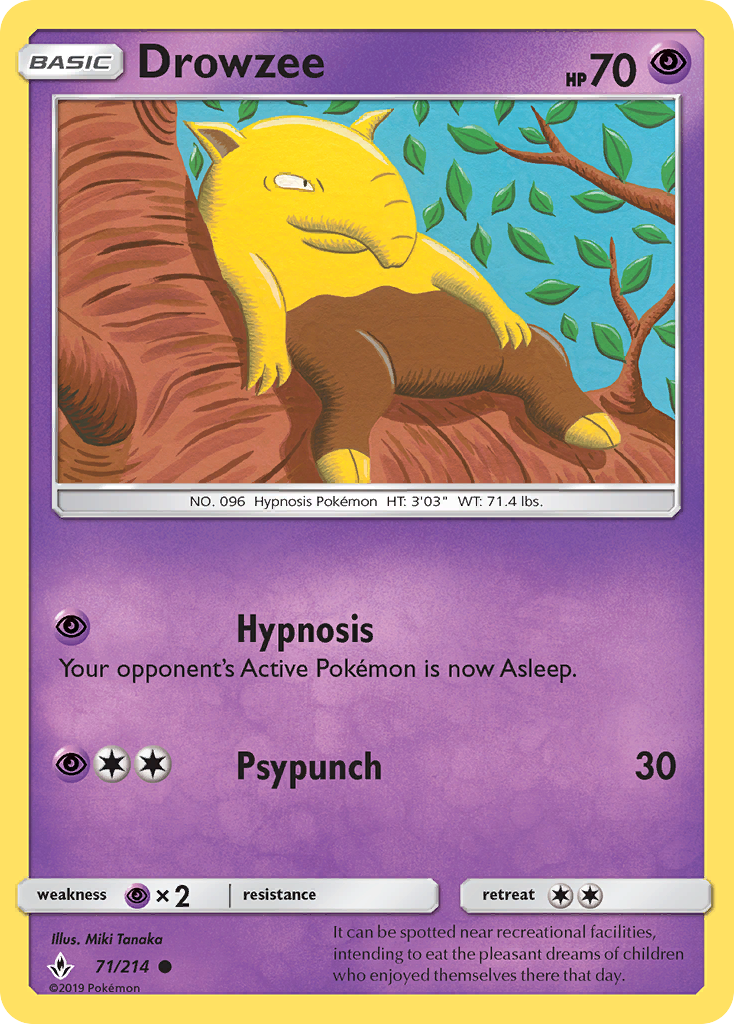 Drowzee (71/214) [Sun & Moon: Unbroken Bonds] | Jomio and Rueliete's Cards and Comics