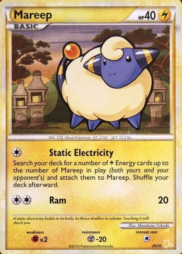 Mareep (20/30) [HeartGold & SoulSilver: Trainer Kit - Raichu] | Jomio and Rueliete's Cards and Comics