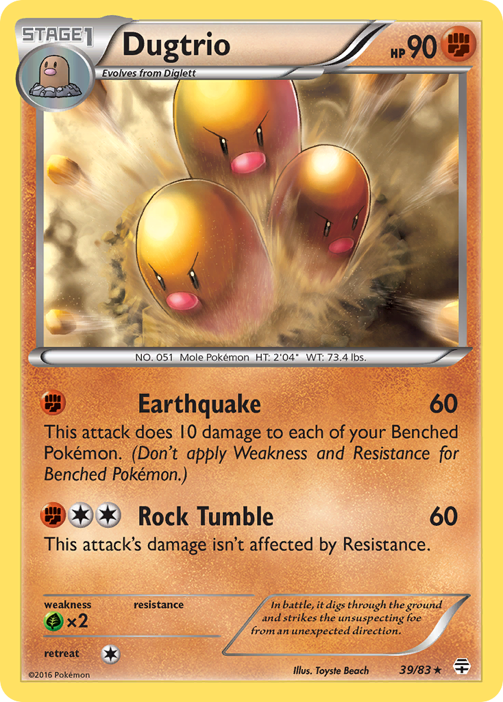 Dugtrio (39/83) [XY: Generations] | Jomio and Rueliete's Cards and Comics
