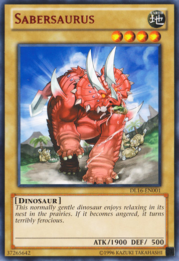 Sabersaurus (Red) [DL16-EN001] Rare | Jomio and Rueliete's Cards and Comics