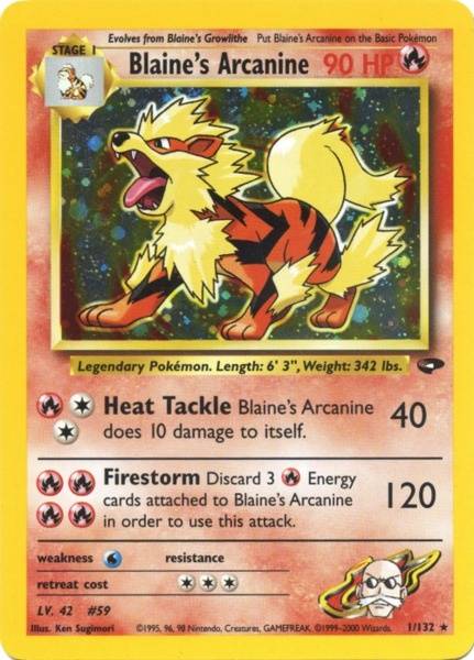 Blaine's Arcanine (1/132) [Gym Challenge Unlimited] | Jomio and Rueliete's Cards and Comics
