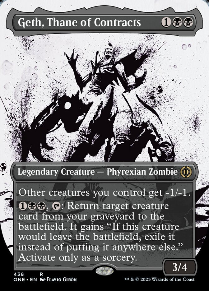 Geth, Thane of Contracts (Borderless Ichor Step-and-Compleat Foil) [Phyrexia: All Will Be One] | Jomio and Rueliete's Cards and Comics