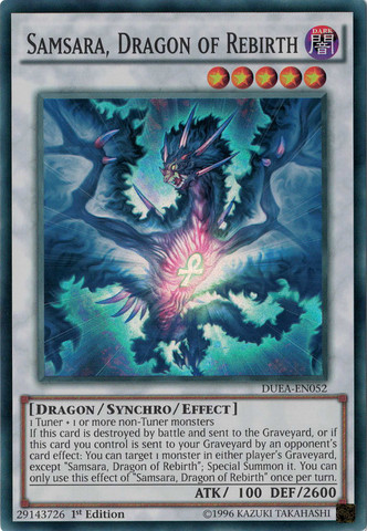 Samsara, Dragon of Rebirth [DUEA-EN052] Super Rare | Jomio and Rueliete's Cards and Comics