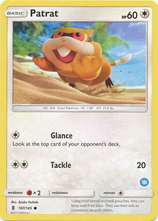 Patrat (107/145) (Deck Exclusive #16) [Sun & Moon: Trainer Kit - Alolan Ninetales] | Jomio and Rueliete's Cards and Comics