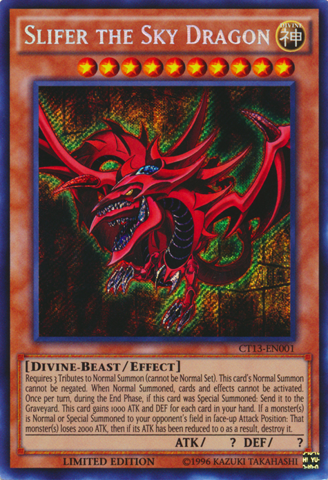 Slifer the Sky Dragon [CT13-EN001] Secret Rare | Jomio and Rueliete's Cards and Comics