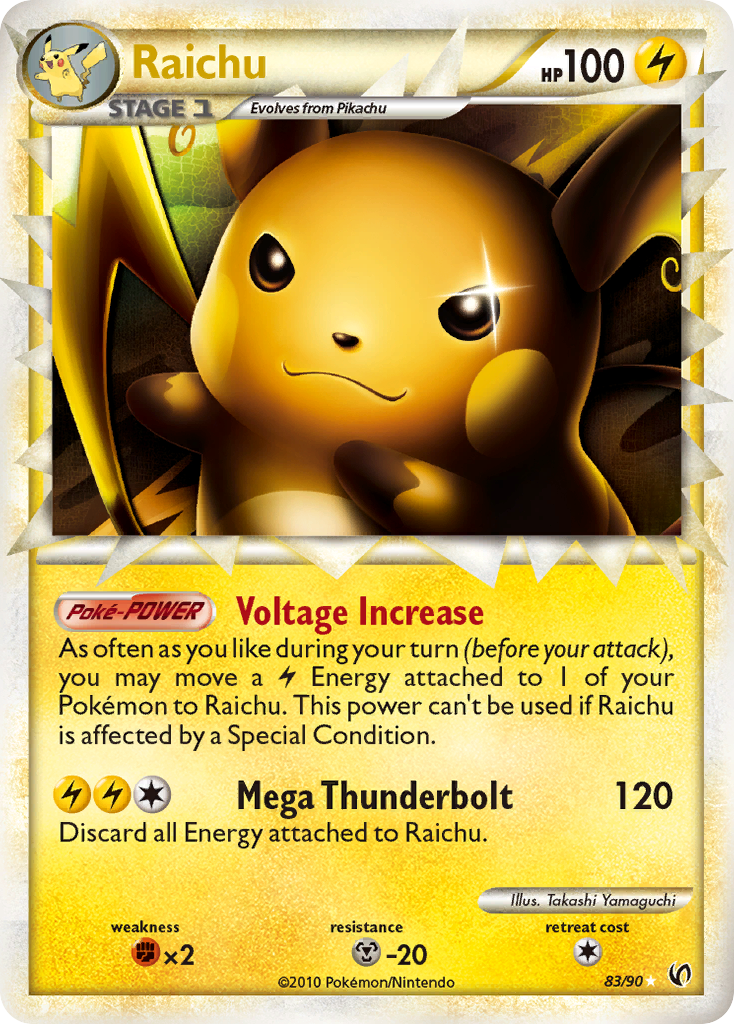 Raichu (83/90) [HeartGold & SoulSilver: Undaunted] | Jomio and Rueliete's Cards and Comics