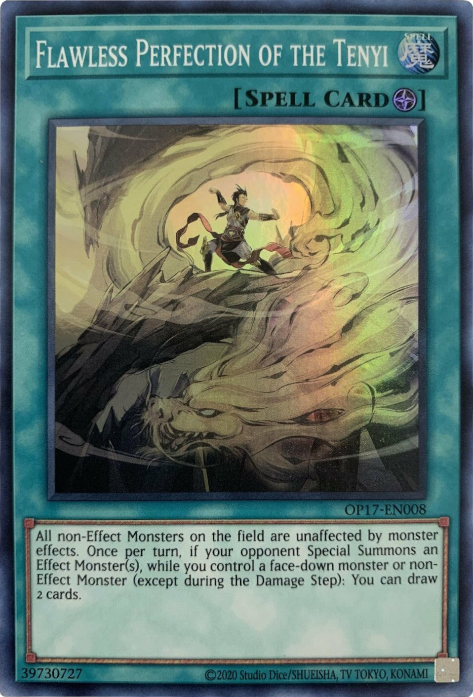 Flawless Perfection of the Tenyi [OP17-EN008] Super Rare | Jomio and Rueliete's Cards and Comics