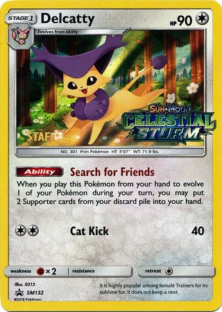 Delcatty (SM132) (Staff Prerelease Promo) [Sun & Moon: Black Star Promos] | Jomio and Rueliete's Cards and Comics
