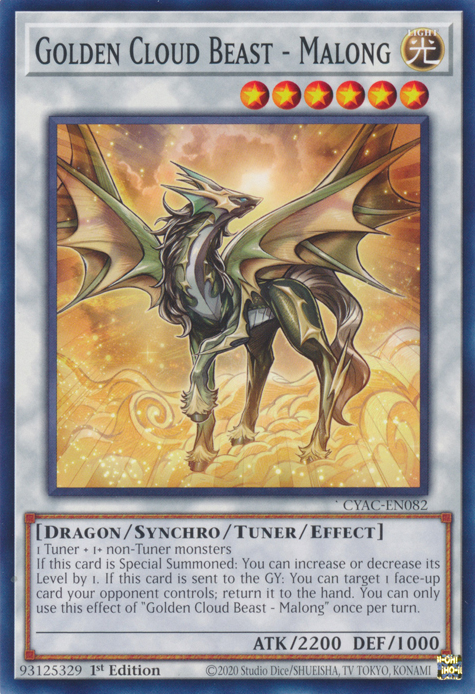 Golden Cloud Beast - Malong [CYAC-EN082] Common | Jomio and Rueliete's Cards and Comics