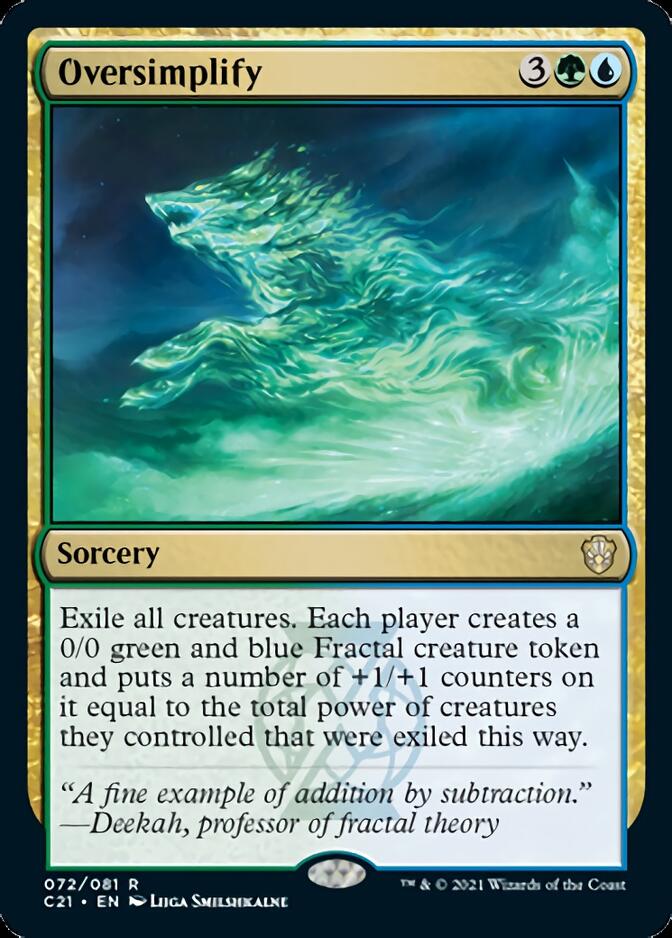 Oversimplify [Commander 2021] | Jomio and Rueliete's Cards and Comics