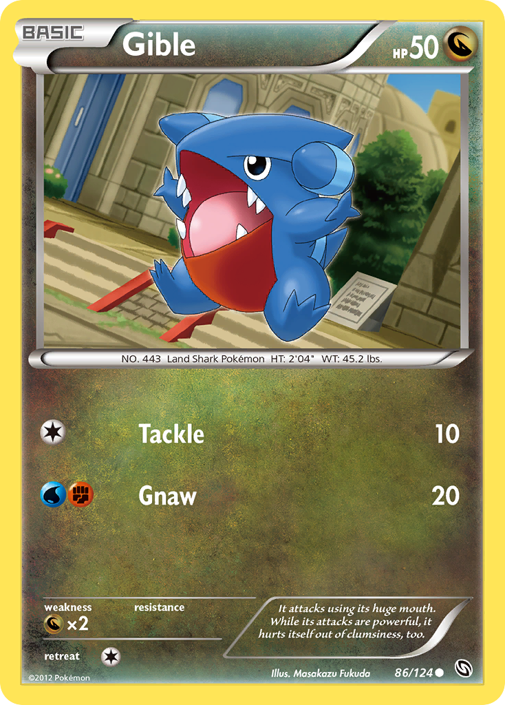 Gible (86/124) [Black & White: Dragons Exalted] | Jomio and Rueliete's Cards and Comics