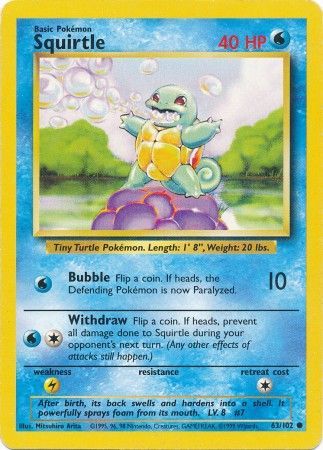 Squirtle (63/102) [Base Set Unlimited] | Jomio and Rueliete's Cards and Comics