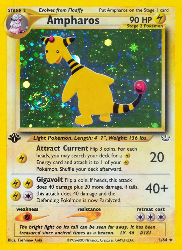 Ampharos (1/64) [Neo Revelation 1st Edition] | Jomio and Rueliete's Cards and Comics