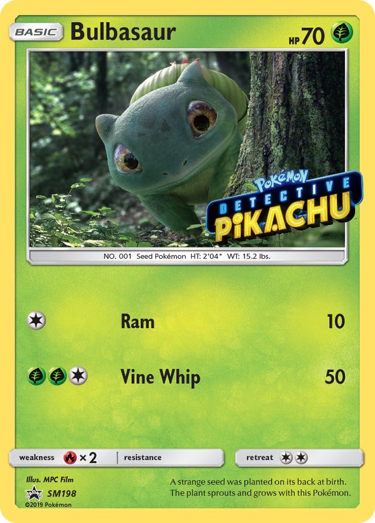 Bulbasaur (SM198) (Detective Pikachu Stamped) [Sun & Moon: Black Star Promos] | Jomio and Rueliete's Cards and Comics